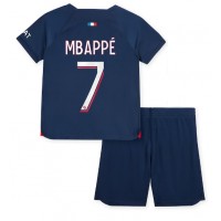 Paris Saint-Germain Kylian Mbappe #7 Heimtrikotsatz Kinder 2023-24 Kurzarm (+ Kurze Hosen)